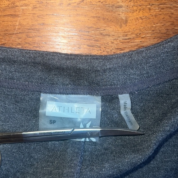 Athleta Celebration long sleeve v-neck mini dress  retro zipper pockets size SP - Picture 9 of 11